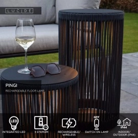 PINGI āra stāvlampa LED 1x2.5W 3000K melna - 61,5 cm (Lucide)