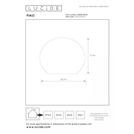 PINO uzlādējama āra galda lampa LED 1x1W balta (Lucide)