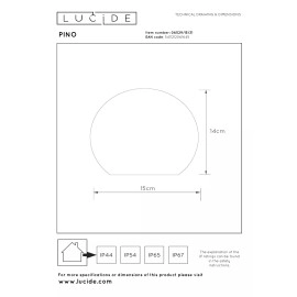 PINO uzlādējama āra galda lampa LED 1x1.5W balta (Lucide)