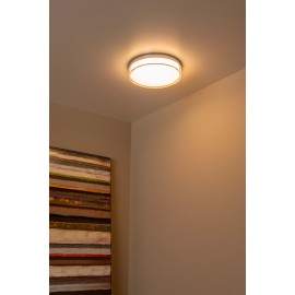 PLANO vannas istabas griestu lampa Ø28 cm LED dimmējama 16W opāla (Lucide)