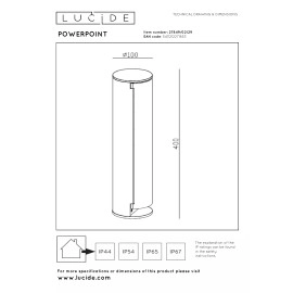 POWERPOINT āra rozetes stabiņš Type E antracīta (Lucide)