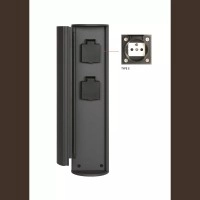 POWERPOINT āra rozetes stabiņš Type E antracīta (Lucide)