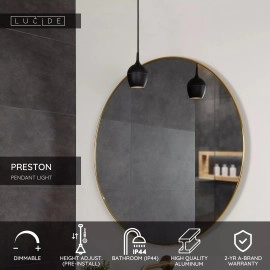 PRESTON vannasistabas piekaramā lampa Ø10 1 x 50 W GU10 IP44 melna (Lucide)
