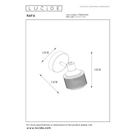 Griestu prožektors RAFA 1xE14 40W melna (Lucide)