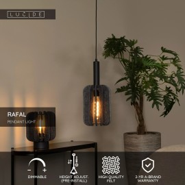 RAFAL piekaramā lampa Ø20 cm E27 pelēka (Lucide)