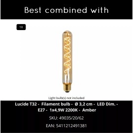 RAFAL piekaramā lampa Ø20 cm E27 pelēka (Lucide)