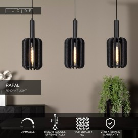 RAFAL piekaramā lampa 3xE27 pelēka (Lucide)