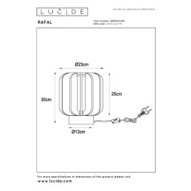 RAFAL galda lampa Ø23 cm E27 pelēka (Lucide)
