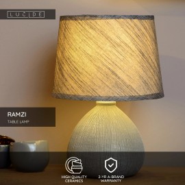 RAMZI galda lampa Ø18 cm 1xE14 40 W pelēka (Lucide)