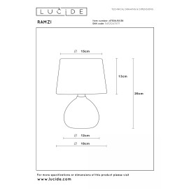 RAMZI galda lampa Ø18 cm 1xE14 krēmkrāsas (Lucide)