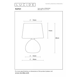 RAMZI galda lampa Ø18 cm 1xE14 brūna (Lucide)