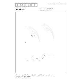 RANKOS stāvlampa 36x15 cm 5xE14 melna (Lucide)