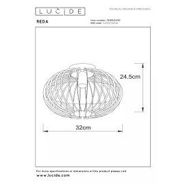 REDA Griestu lampa Ø32cm 1x40W E27 melna (Lucide)
