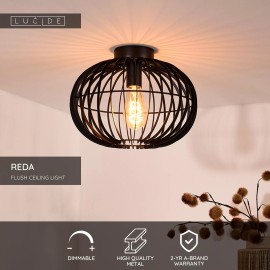 REDA Griestu lampa Ø32cm 1x40W E27 melna (Lucide)