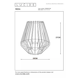 REDA galda lampa 1xE27 40 W melna (Lucide)