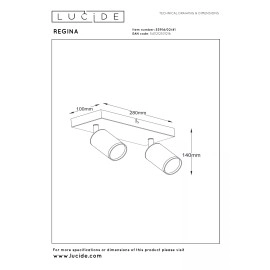 REGINA griestu prožektors 2xGU10 taupe (Lucide)