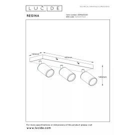 REGINA griestu prožektors 40 cm 3xGU10 taupe (Lucide)