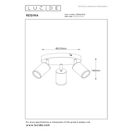 REGINA griestu prožektors Ø21 cm 3xGU10 taupe (Lucide)