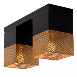 RENATE griestu lampa 32 cm 2 x E27 misiņa/melna (Lucide)