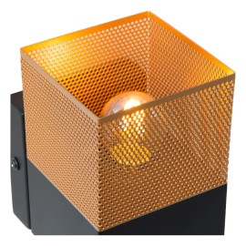 RENATE sienas lampa 10 x 10 cm 1 x E27 misiņa/melna (Lucide)