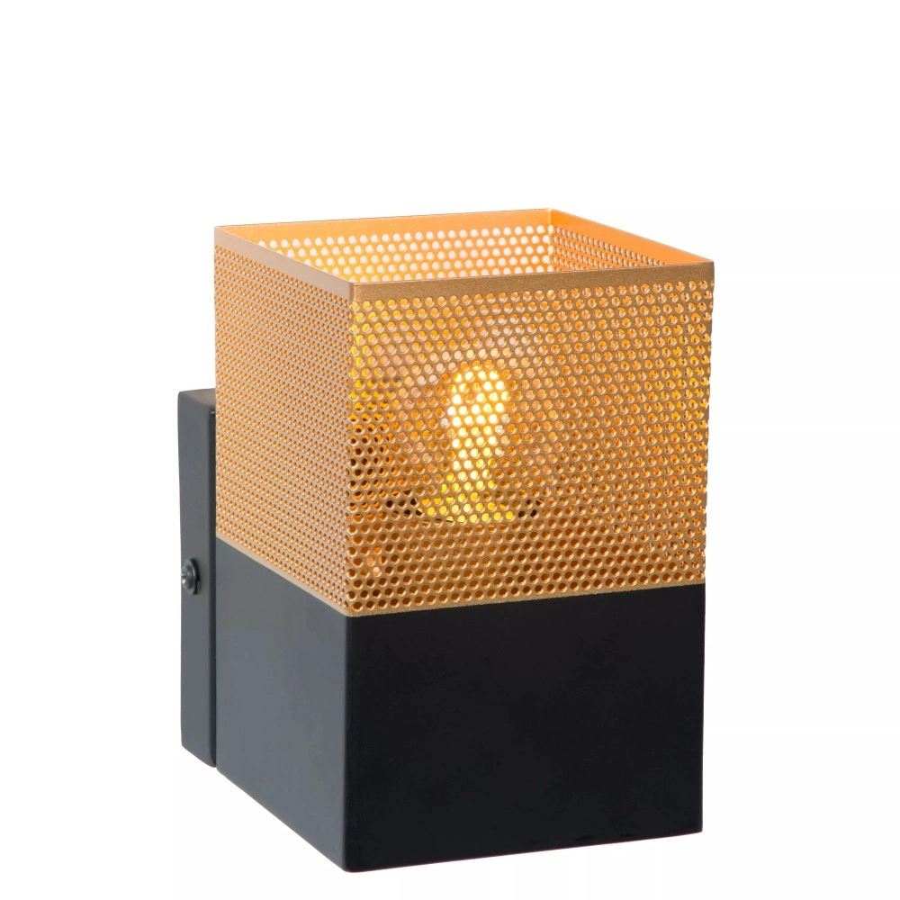 RENATE sienas lampa 10 x 10 cm 1 x E27 misiņa/melna (Lucide)
