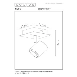 RILOU griestu prožektors GU10 LED 1x5W 3000K balts (Lucide)