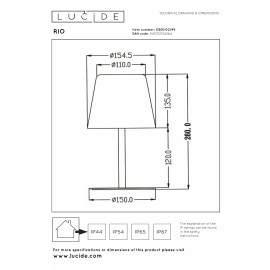 RIO uzlādējama āra galda lampa Ø15,5 cm LED RGB IP44 daudzkrāsu (Lucide)