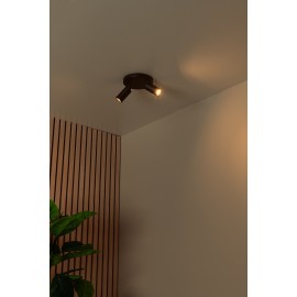 RITMO griestu prožektors 2xGU10 (MR11) melns (Lucide)