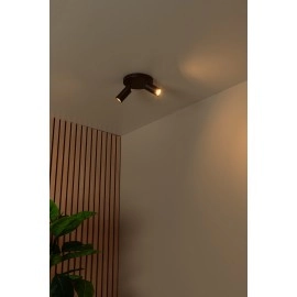 RITMO griestu prožektors 2xGU10 (MR11) melns (Lucide)