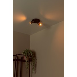 RITMO griestu prožektors 2xGU10 (MR11) kafijas tonī (Lucide)