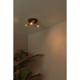 RITMO griestu prožektors 3xGU10 (MR11) matēts zelts / misiņš (Lucide)