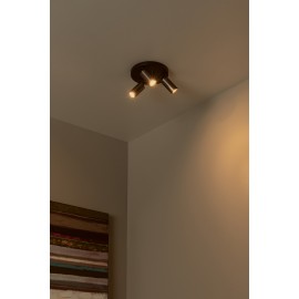 RITMO griestu prožektors 3xGU10 (MR11) kafijas tonī (Lucide)