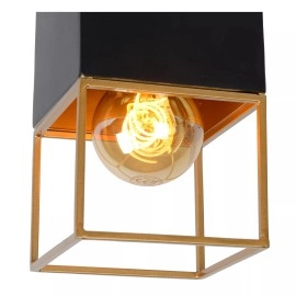 RIXT griestu lampa 10 x 10 cm 1 x E27 melna/misiņa (Lucide)