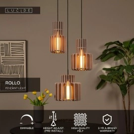ROLLO piekaramā lampa 3x40W E27 taupe (Lucide)