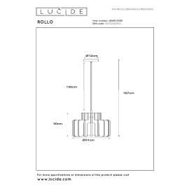 ROLLO piekaramā lampa 1x40W E27 terakota (Lucide)