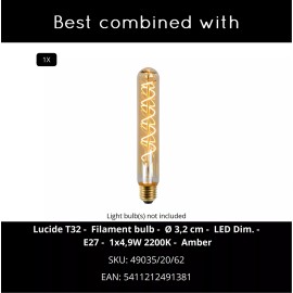 ROLLO galda lampa 1xE27 40 W terakota (Lucide)