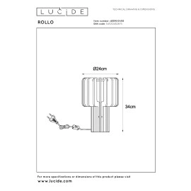 ROLLO galda lampa 1xE27 40 W terakota (Lucide)