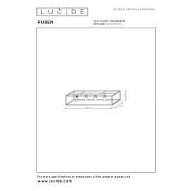 RUBEN griestu lampa 4x40W E27 melna (Lucide)