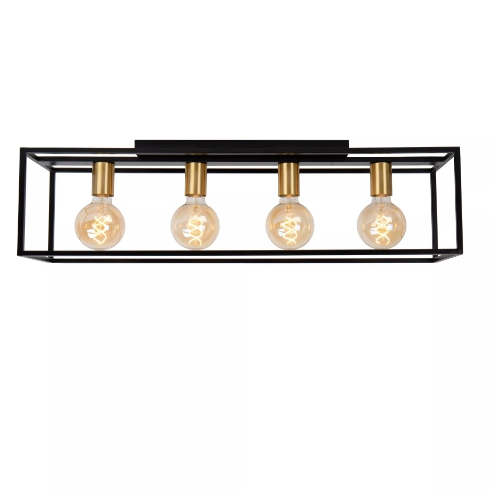 RUBEN griestu lampa 4x40W E27 melna (Lucide)