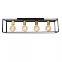 RUBEN griestu lampa 4x40W E27 melna (Lucide)