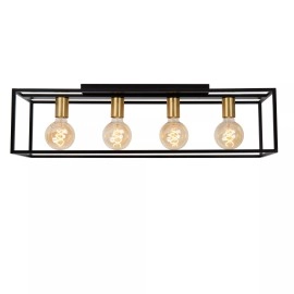 RUBEN griestu lampa 4x40W E27 melna (Lucide)