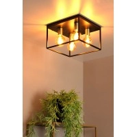 RUBEN Griestu lampa 4x40W E27 melna (Lucide)