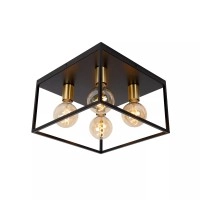 RUBEN Griestu lampa 4x40W E27 melna (Lucide)