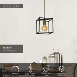 RUBEN Piekaramā lampa 1x40W E27 melna (Lucide)