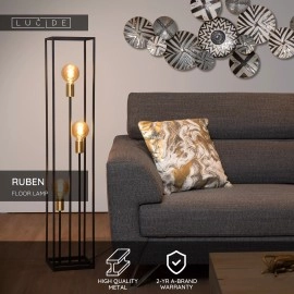 RUBEN Stāvlampa 3x40W E27 melna (Lucide)