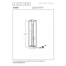 RUBEN Stāvlampa 3x40W E27 melna (Lucide)