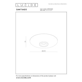 SANTIAGO griestu lampa Ø23 cm LED 10W CCT dzintara (Lucide)