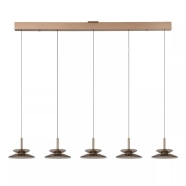 SANTIAGO piekaramā lampa 150 cm 5 x 10W LED CCT dzintara (Lucide)