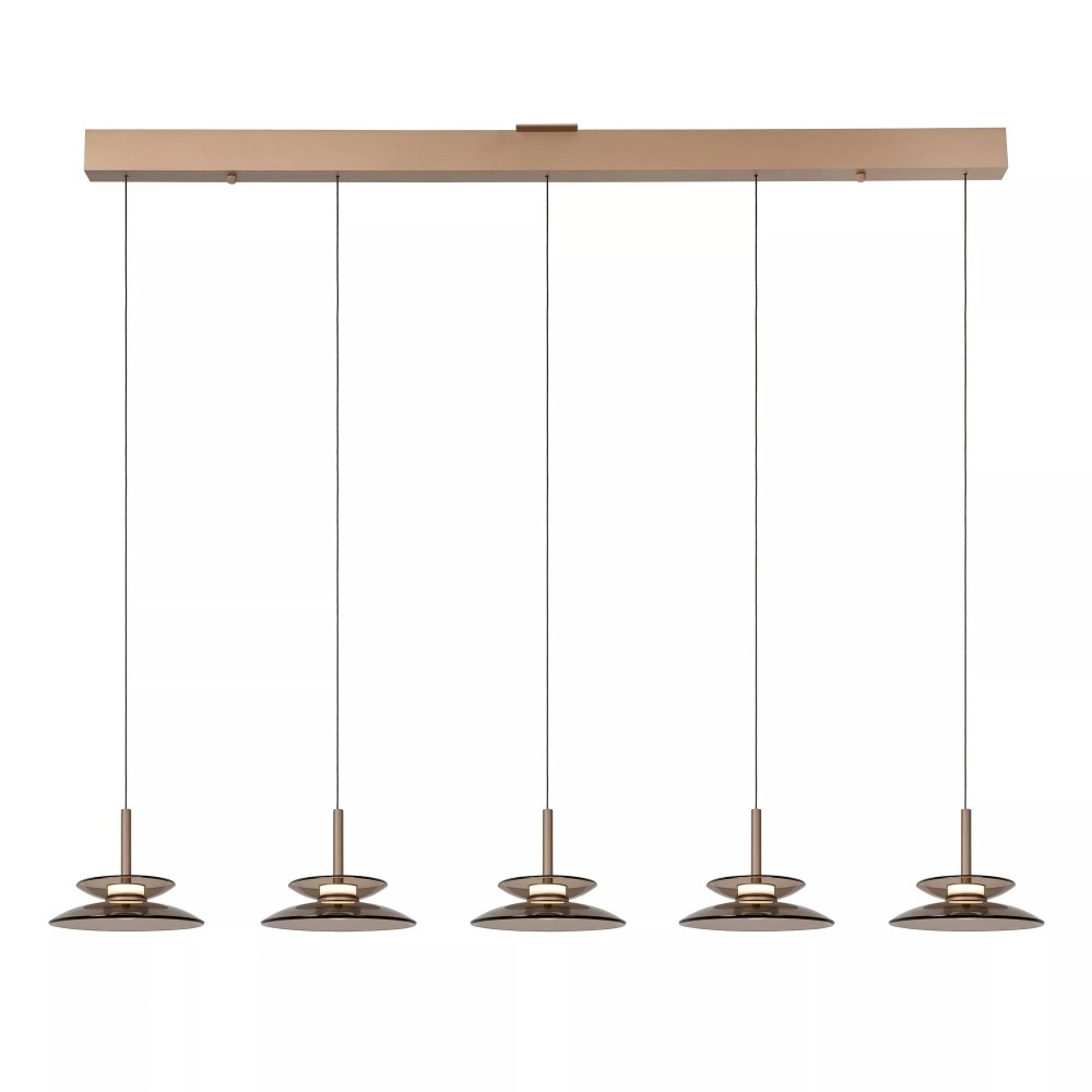 SANTIAGO piekaramā lampa 150 cm 5 x 10W LED CCT dzintara (Lucide)