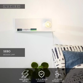 SEBO sienas/gultas lampa 1 x 40 W E27 balta (Lucide)